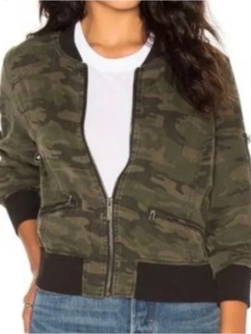 Sanctuary {from Anthropologie} Cotton Camo Bomber Jacket — Size Medium - Picture 2 of 7